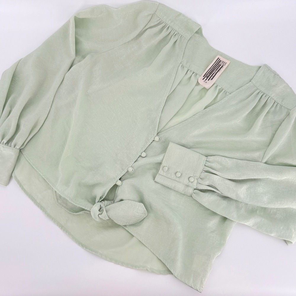 Free People Sage Top Boho Peasant Coastal Grandmother Whimsygoth Prairie S/P